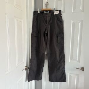 NWT Hollister Low Rise Grey Baggy Cargo Pants With Adjustable Waist Size 10 Long